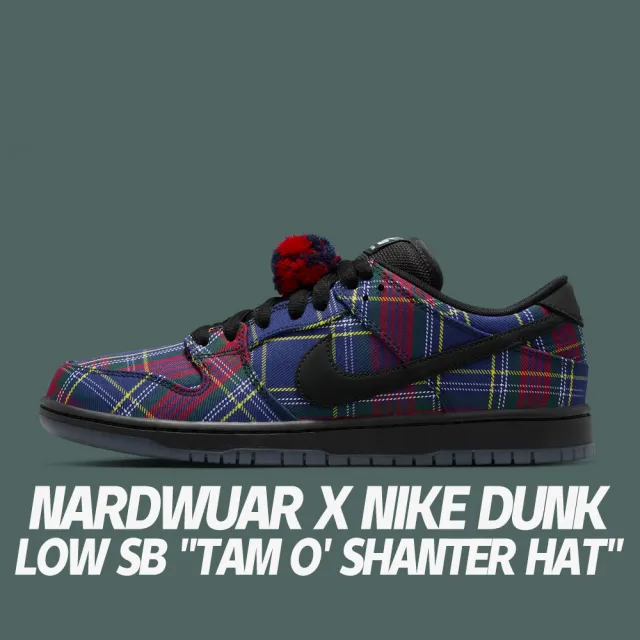 【NIKE 耐吉】休閒鞋 Nardwuar x Nike Dunk Low SB Tam O Shanter Hat 蘇格蘭格紋 黑 男鞋 II1493-600