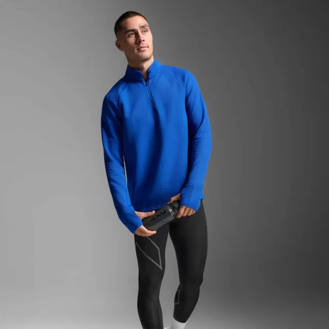 【2XU】M Ignition Hyper-Haptic 1/4 Zip 男士 保暖防護1/4拉鍊長袖機能上衣(藍)
