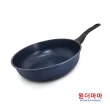 【WONDER MAMA】韓國製藍寶石原礦木紋輕量不沾深炒鍋32cm