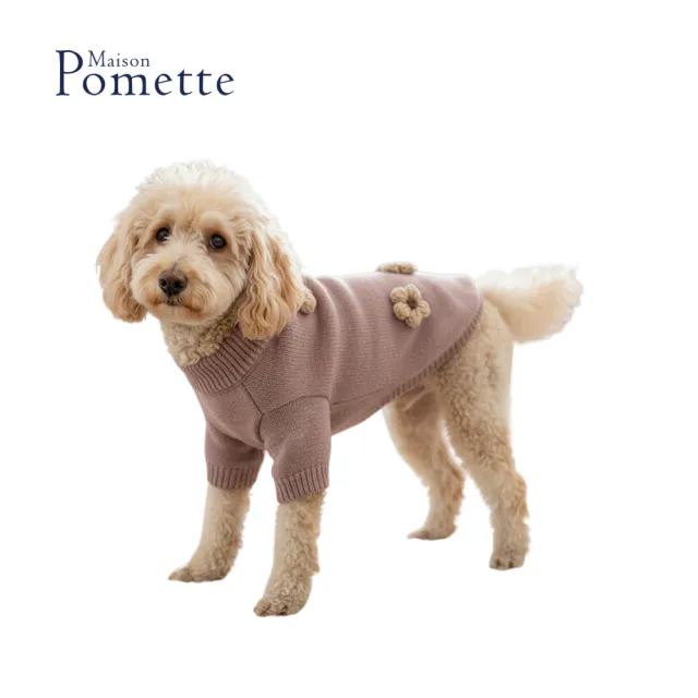 【Maison Pomette】霧粉小花針織衣 狗狗衣服 L-XL(瑪頌·波美特)