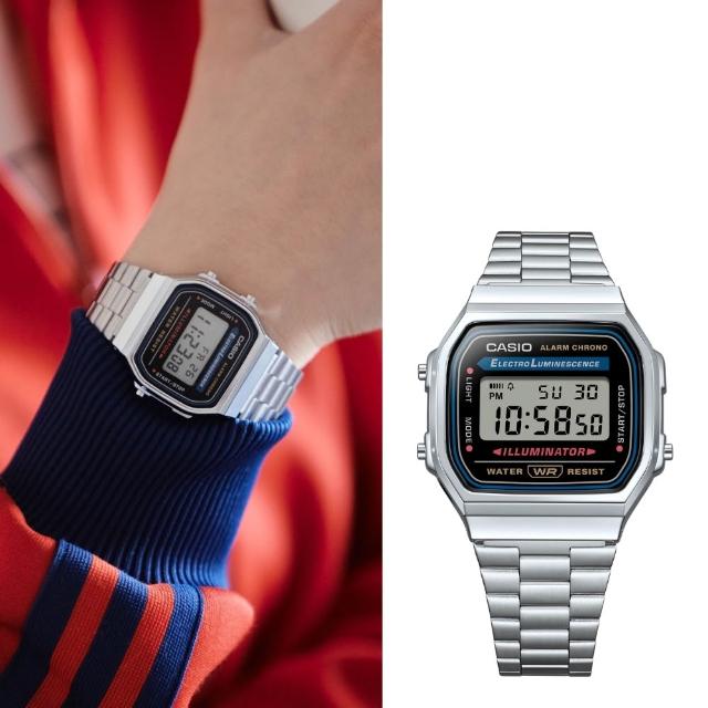 【CASIO 卡西歐】經典方形電子錶(A168WA-1W)