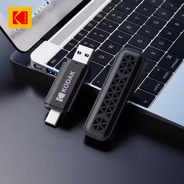 【Kodak 柯達】K143D USB-C 3.2 Gen1 OTG 高速雙模式隨身碟 256G(USB3.2/即插即用/廣泛兼容)