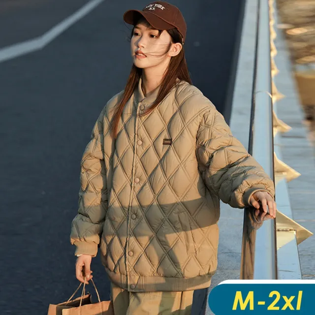 【CHACO】/現貨/女 日系菱格鋪棉長袖外套保暖夾克情侶服#2310(夾克 外套 菱格 情侶服 棉)