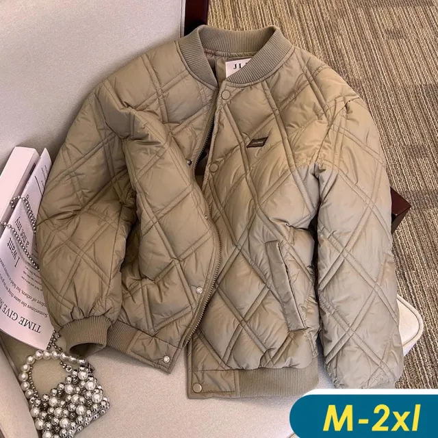 【CHACO】/現貨/女 日系菱格鋪棉長袖外套保暖夾克情侶服#2310(夾克 外套 菱格 情侶服 棉)