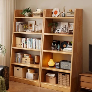 【造物】實木書架 梯形置物架 落地展示櫃 多層收納櫃60*30*160CM(書架 置物架 展示櫃 收納櫃)