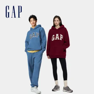 【GAP】男女同款 Logo刷毛刺繡帽T-多款任選(787441&787414)