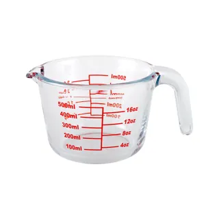 【Quasi】晶隼寬口加厚型多用途耐熱玻璃量杯500ml