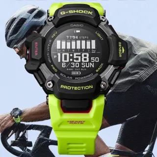 【CASIO 卡西歐】G-SQUAD 心率偵測 GPS 藍芽太陽能運動手錶-螢光綠 過年送禮 禮物 推薦(GBD-H2000-1A9)
