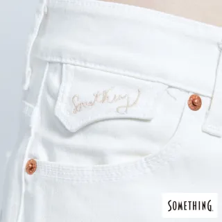 【SOMETHING】女裝 NEO FIT 刷破男友褲(白色)