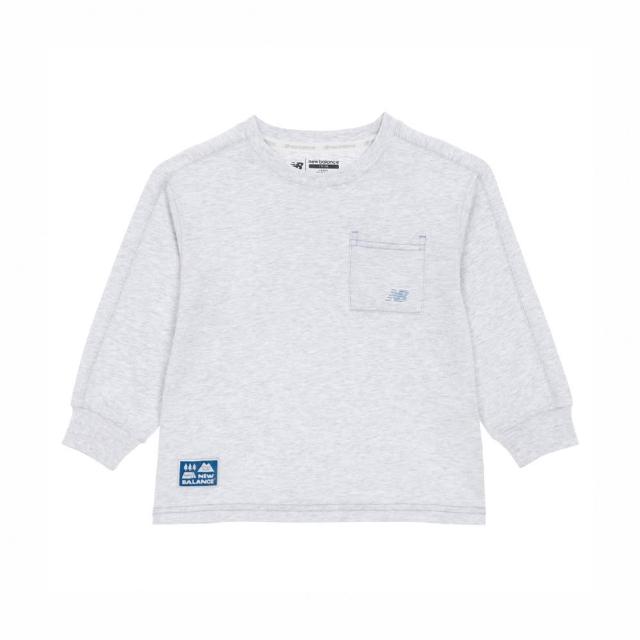 【NEW BALANCE】NB 童裝長袖上衣_7DF3107WLGR_男童/女童_灰色