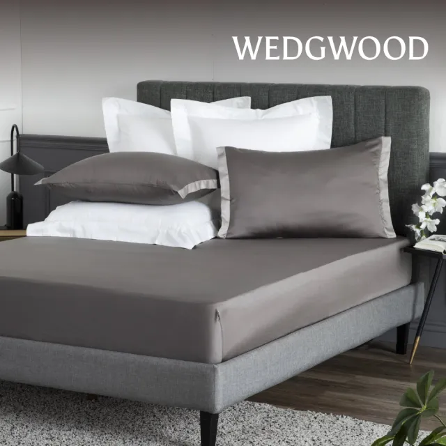 【WEDGWOOD】100%天絲簡約素色 床包枕套三件組(特大任選｜80支350織)