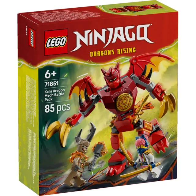 【LEGO 樂高】旋風忍者系列 71851 赤地的猛龍機械人戰鬥組(機器人 忍者遊戲 積木 兒童玩具)