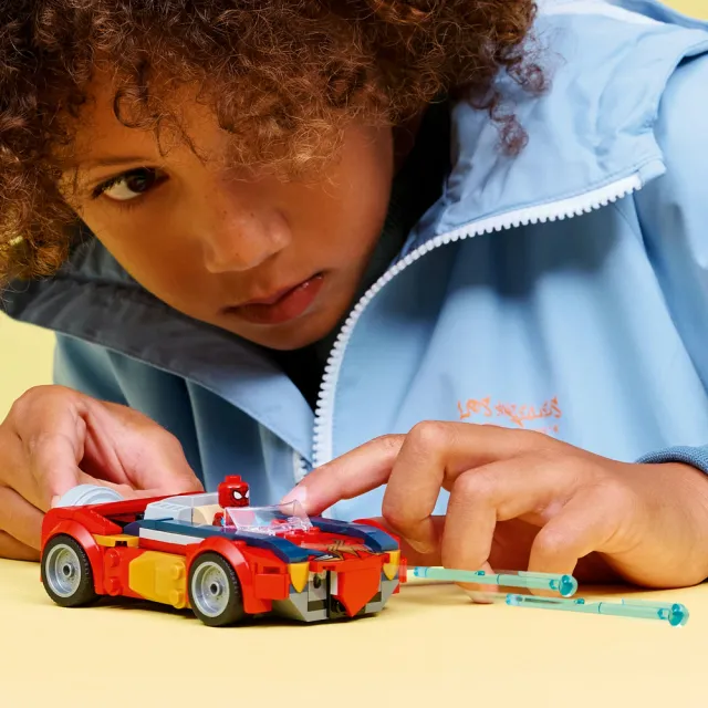 【LEGO 樂高】漫威超級英雄系列 76336 蜘蛛人汽車大戰猛毒化金鋼狼(玩具車 Marvel 積木 玩具)
