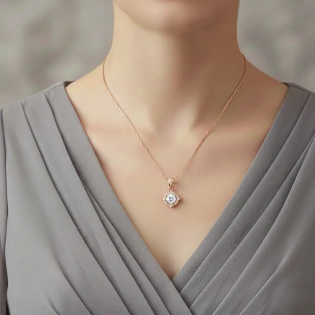 【Luster】38女王!培育鑽石 50分 D/VS 鏤空 純銀 鑽石項鍊-任選(DVS培育鑽石純銀項鍊送禮選)