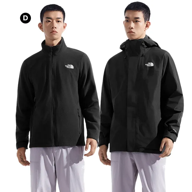 【The North Face 官方旗艦】中性款防水透氣抓絨內裡三合一外套(多款任選)