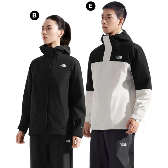 【The North Face 官方旗艦】中性款防水透氣抓絨內裡三合一外套(多款任選)