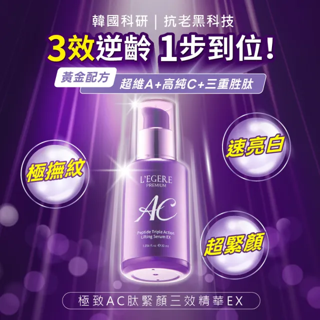 【LEGERE 蘭吉兒】極致AC肽緊顏三效精華EX(30ml)