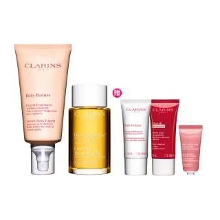 【CLARINS 克蘭詩】撫紋霜175ml+輕盈排水油100ml(撫紋輕盈組/護膚油/天然植萃)