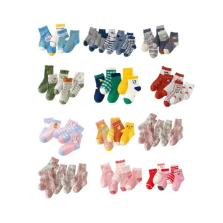 【Mommywant】卡通襪子/兒童襪子 5入組(童襪/可愛襪子/男童學生/寶寶襪子/女童襪)