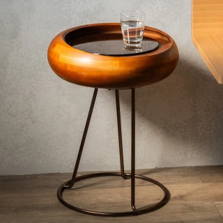 【有情門】STRAUSS 卡布奇諾邊几-古銅金(製作期2-3週/實木/MIT/邊桌/床邊桌/茶几)