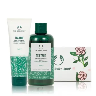 【THE BODY SHOP 美體小舖】升級版茶樹泡沫潔顏組(泡沫潔面乳125ML+調理水250ML)