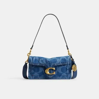 【COACH】蔻馳官方直營 COACH CLOT TABBY 26號單肩手袋 單肩包 肩背包-B4/深藍色色 混合色(CDW25)