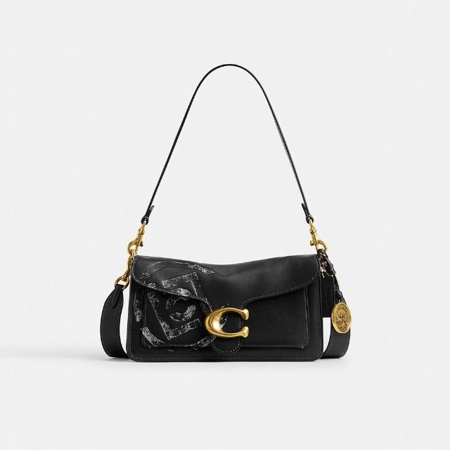 【COACH】蔻馳官方直營 COACH CLOT TABBY 26 單肩手袋 單肩包 肩背包-B4/混合黑色(CDW26)