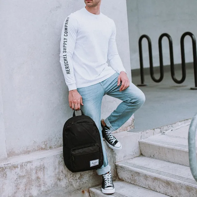 【Herschel】雙11 Pop Quiz 大型 Aspect 深藍 帆布底 防潑水 筆電夾層 大學 書包 學生 男生 女 
