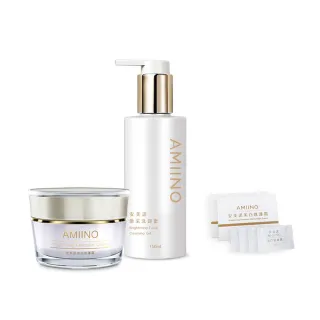 【AMIINO 安美諾】美白修護霜30ml+煥采洗卸蜜150ml