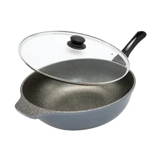 【義大利CUOCO】鈦晶岩不沾鍋大寶鍋組34cm(韓國製造進口)