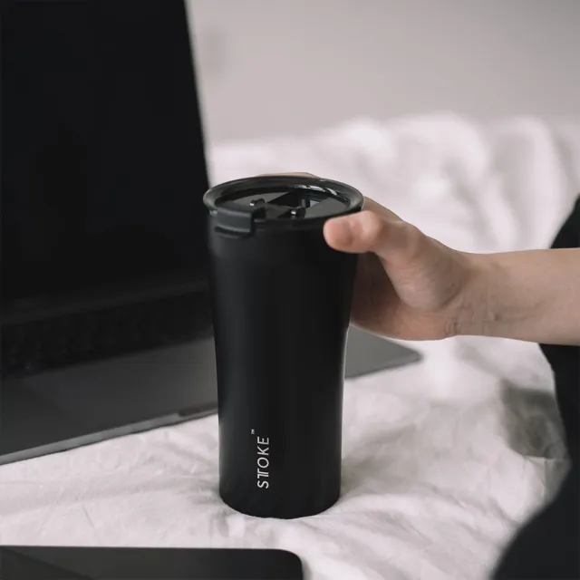 【STTOKE】精品陶瓷保溫杯 全黑限定款 16oz/460ml 無盡黑(陶瓷塗層/防漏隨行)