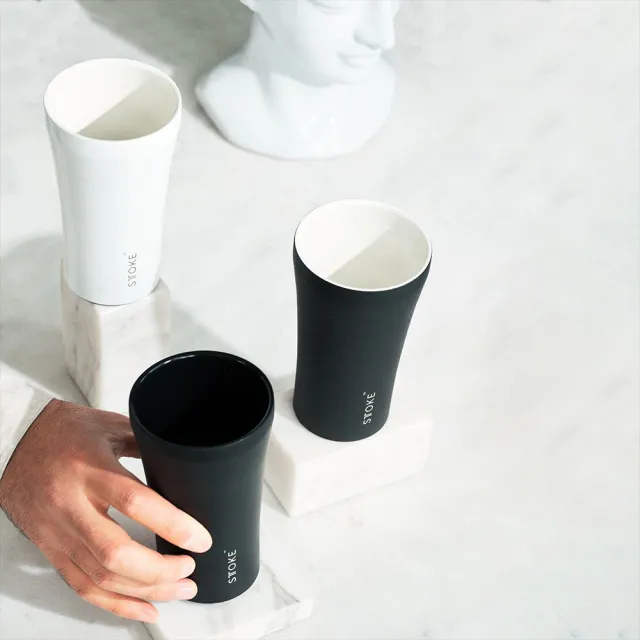 【STTOKE】精品陶瓷保溫杯 全黑限定款 16oz/460ml 無盡黑(陶瓷塗層/防漏隨行)