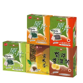 【天仁茗茶】袋茶茶包40入(高山烏龍茶原片/鮮綠茶原片/阿薩姆紅茶原片/黃金玄米茶/菊花普洱茶)