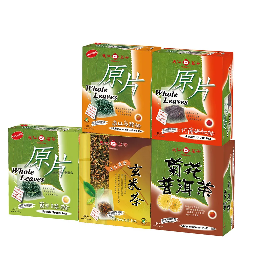 天仁茗茶】袋茶茶包40入(高山烏龍茶原片/鮮綠茶原片/阿薩姆紅茶原片/黃金玄米茶/菊花普洱茶) - momo購物網- 好評推薦-