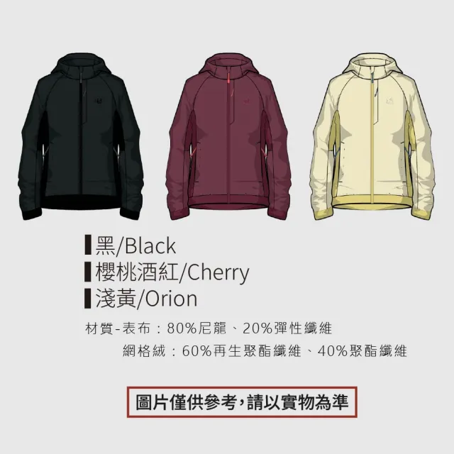【BlackStrap】女Tribrid Grid Fleece 撥水動態保暖連帽外套/黑Black/XS-L(胸前口袋/透氣/保暖/吸濕排汗)