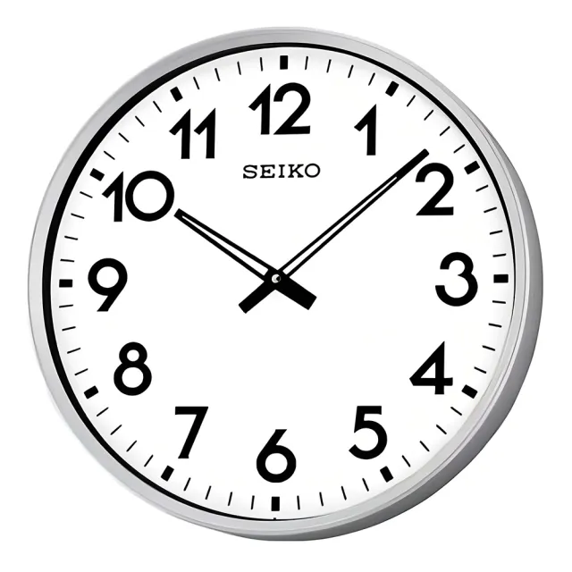 【SEIKO 精工】指針式簡約時鐘 掛鐘-銀框 禮物 送禮(QXA560S)
