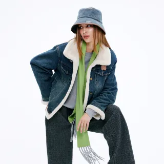 【KERAIA 克萊亞】絨光丹寧拼接外套