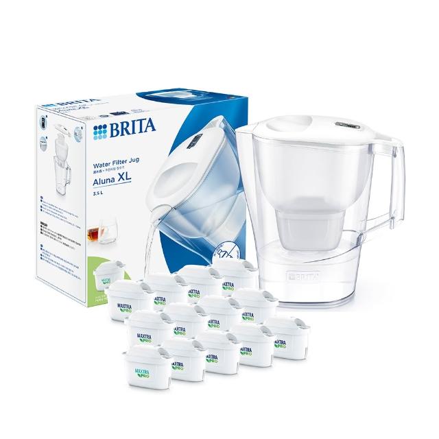 【BRITA】官方直營 Aluna XL愛奴娜濾水壺+MXPRO去水垢12入濾芯(共1壺13芯)