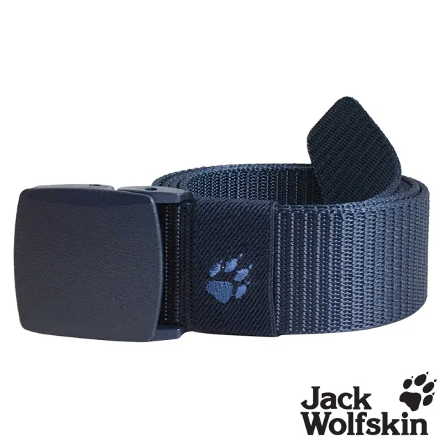 【Jack wolfskin 飛狼】塑鋼扣狼爪刺繡尼龍腰帶(黑 / 綠 / 藍 / 卡其 / 咖啡)