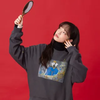 【gozo】迪士尼系列 壞皇后暗黑魔法立體拋袖大學T(深灰)