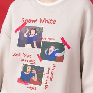 【gozo】迪士尼系列 白雪公主三連拍立體拋袖大學T(淺卡其)