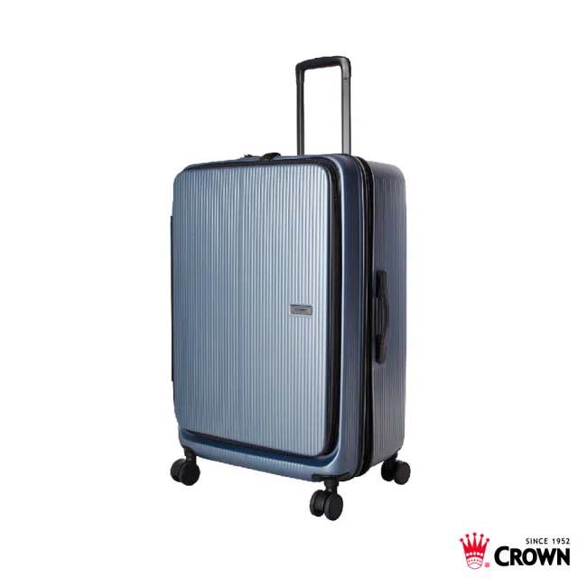 【CROWN 皇冠】DOPPIO 29吋 前開式霧面拉鍊 拉桿箱(行李箱/旅行箱/密碼鎖)