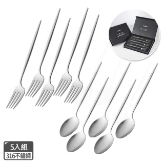【CorelleBrands 康寧餐具】SNAPWARE 316不鏽鋼餐具5入禮盒組(餐叉/餐匙)