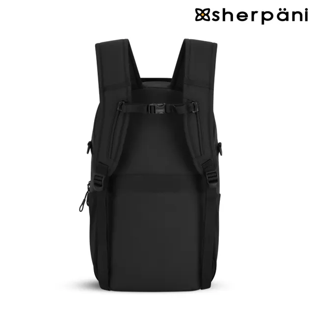【Sherpani】雙11 RFID 防潑水多功能後背包 25II Camden 18L｜黑色/Raven(RFID 屏蔽 拉鍊固定鎖 