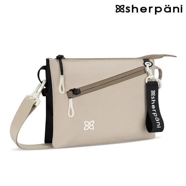 【Sherpani】雙11 RFID 防潑水多功能斜背包 25II Zoom 1L｜卡其/Con Leche(RFID 屏蔽 拉鍊固定鎖