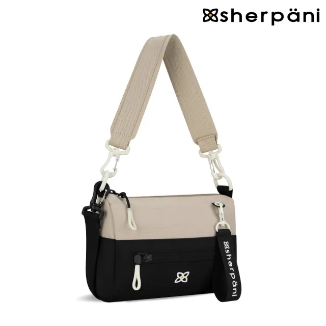 【Sherpani】RFID 防潑水多功能斜背包 25II Skye 4L|卡其/Con Leche(RFID 屏蔽 拉鍊固定鎖