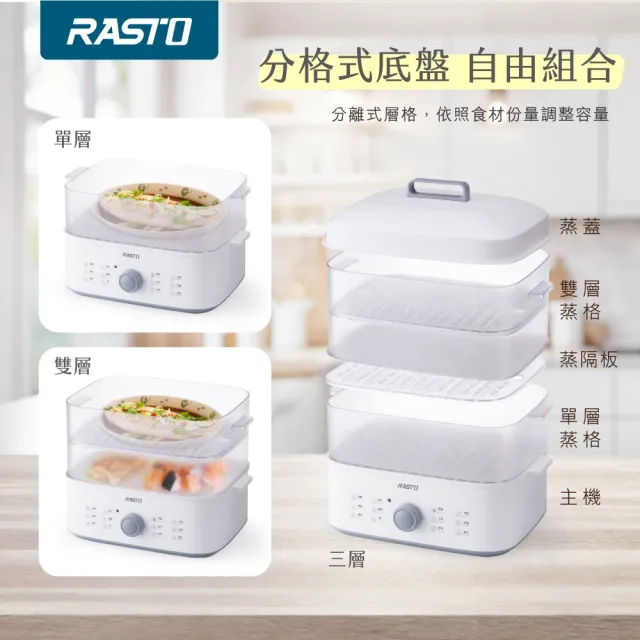 【RASTO】AP10 健康主義三層多功能分離式美食蒸鍋