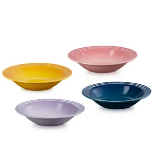 【Le Creuset】瓷器東京款義麵盤25cm(極光午夜藍/薔薇粉/藍鈴紫/杏桃黃 4色選1)