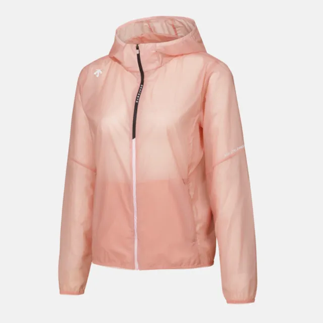 【DESCENTE】外套 女 運動風衣外套 快排 AIRTASTIC RUN 100 WINDBREAKER 粉紅 SQ313RWB71-LPNK