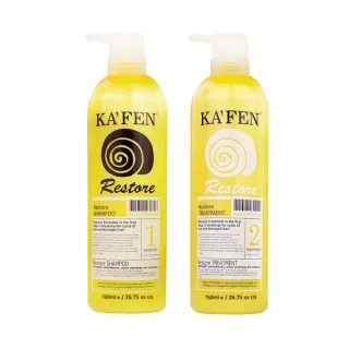 【KAFEN 卡氛】蝸牛極致系列 洗髮精/護髮素 760ml x2入(全效型洗髮護髮經典款式)